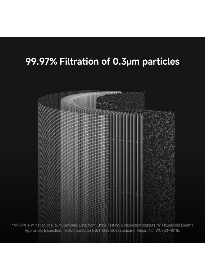 Mii Smart Air Purifier 4 Lite with 75m² Coverage, App/Voice Control, Suitable For Large Room, 360 m³/h PCADR, Oled Touch Screen Display - Works With App - White - Image 4
